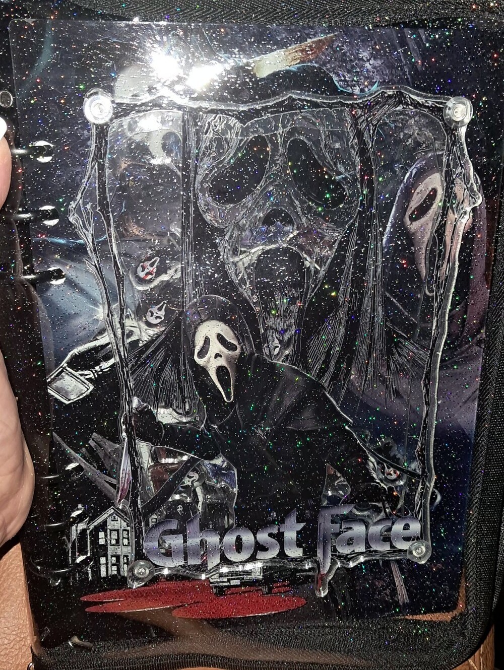 New! A5 Size GHOST FACE Acrylic Shaker Notebook
